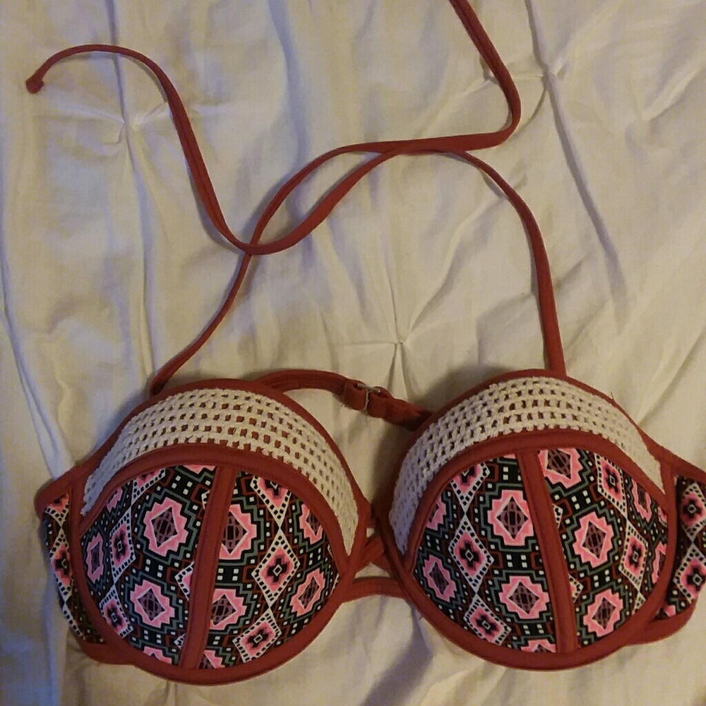 Boho Tribal Crochet Underwire Bikini Top DD